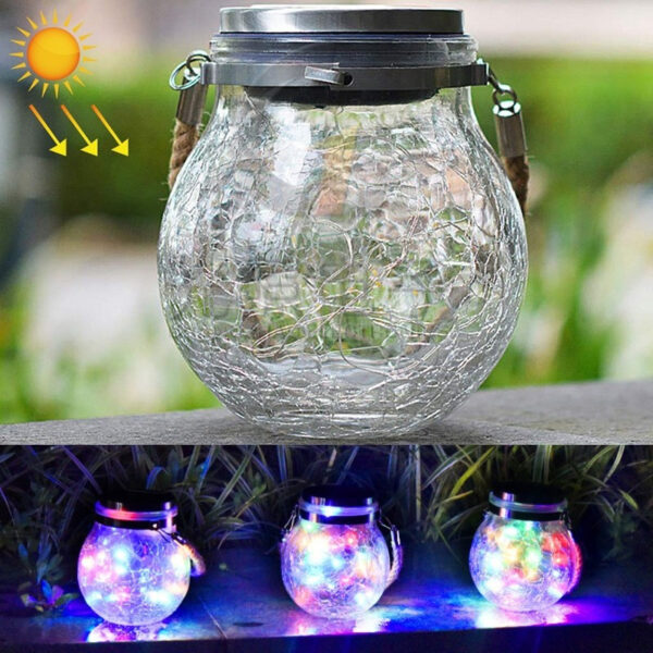 Napelemes LED üveg gömb függő dekor lámpa YC-25 - Image 5