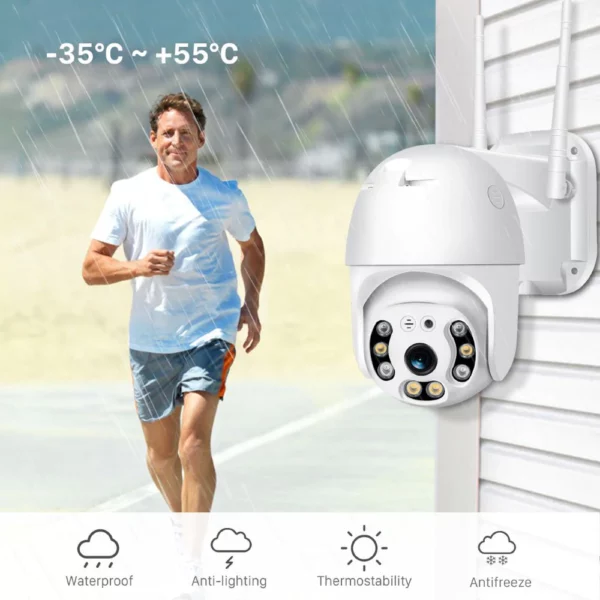 IP Kültéri térfigyelő kamera Wifi beépített mikrofonnal mozgásérzékelős riasztóval - Image 4