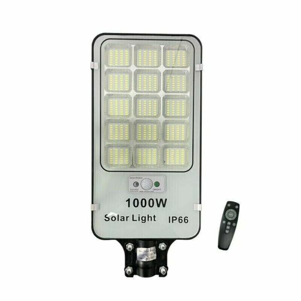 LED Napelemes fali utcai lámpa mozgásérzékelővel távirányítóval 1000 W - Image 2