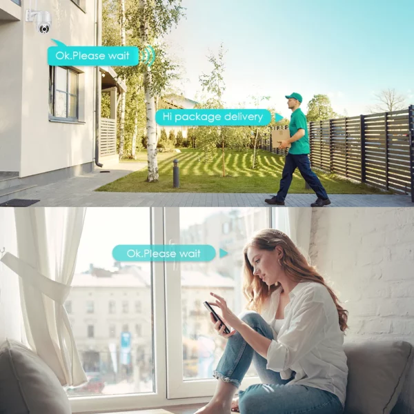 IP Kültéri térfigyelő kamera Wifi beépített mikrofonnal mozgásérzékelős riasztóval - Image 6