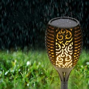 Napelemes LED fáklya talajba szúrható szolár lámpa 81 cm