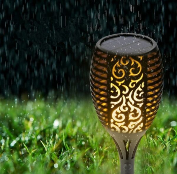 Napelemes LED fáklya talajba szúrható szolár lámpa 81 cm