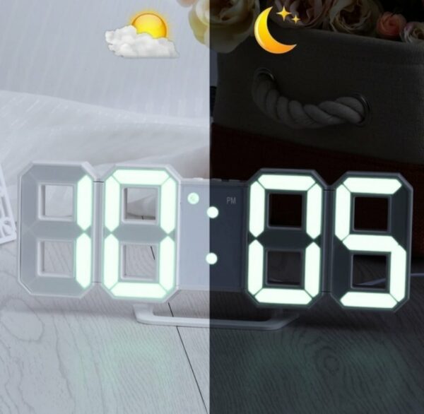3D hatású LED digitális asztali és fali óra - Image 3