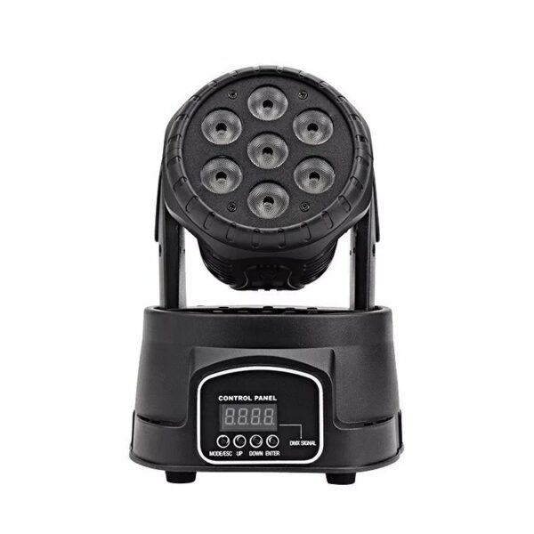 7 LED-es mozgó színpadfény RGBW 7 x 10 W