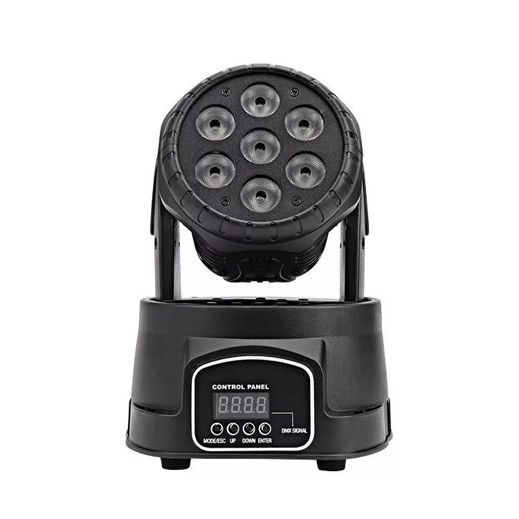 7 LED-es mozgó színpadfény RGBW 7 x 10 W