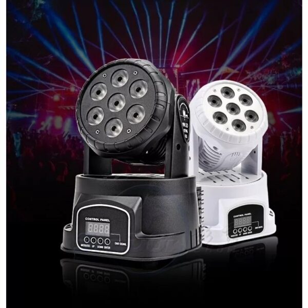 7 LED-es mozgó színpadfény RGBW 7 x 10 W - Image 3