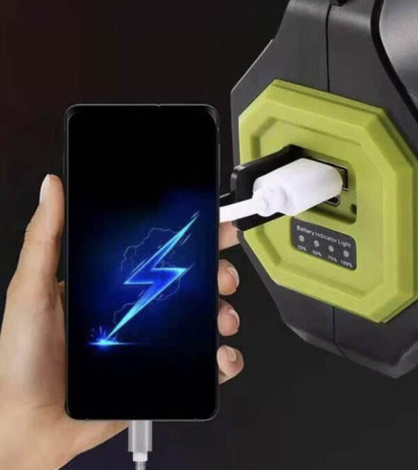 LED napelemes elemlámpa keresőlámpa 10 W USB töltéssel HEL T95 - Image 3