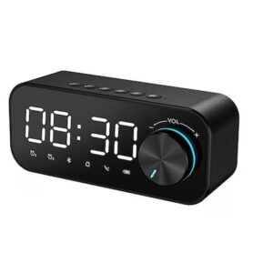 Digitális LED óra Bluetooth hangszóróval ébresztővel kártyanyílással sztereó hanggal fekete