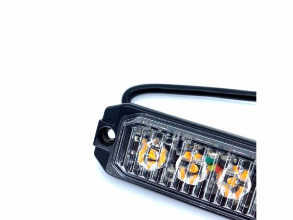 Sárga stroboszkóp figyelmeztető jelzőfény 4 LED-es 12-24V - Image 3
