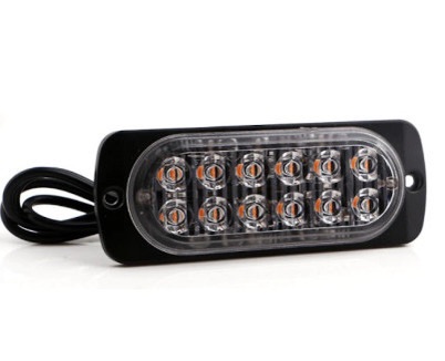 12 LED-es beépíthető sárga villogó modul stroboszkóp 12-24V