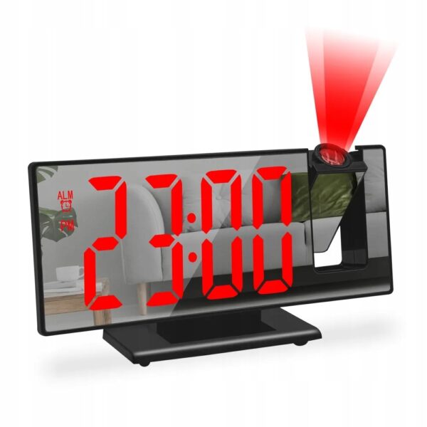 Nagy tükör kijelzős LED digitális ébresztőóra hőmérséklet jelző funkcióval és kivetítővel - Image 8
