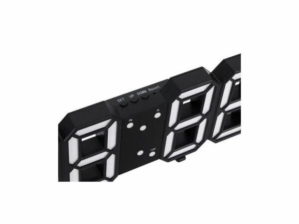 3D hatású LED digitális asztali és fali óra fekete - Image 4