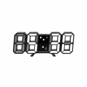 3D hatású LED digitális asztali és fali óra fekete