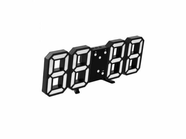 3D hatású LED digitális asztali és fali óra fekete - Image 3