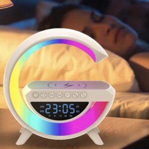 RGB LED lámpa okos ébresztőóra Bluetooth hangszóró vezeték nélküli gyorstöltő