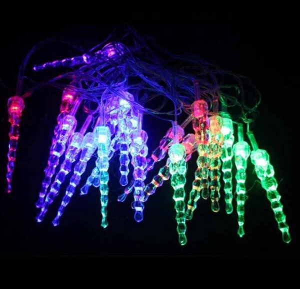 Olvadást imitáló jégcsap LED fényfüzér több színben 30 cm