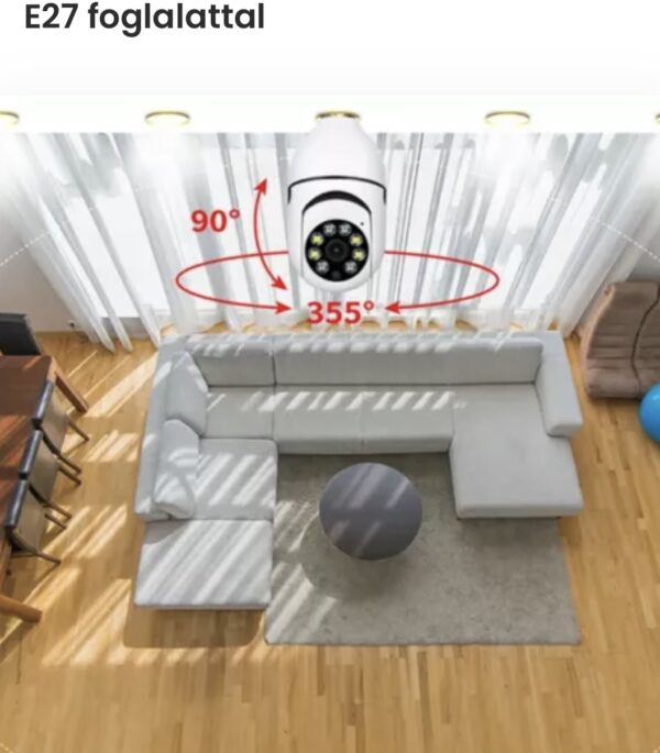 E27 Vezeték nélküli okos WIFI IP kamera éjjellátó mozgásérzékelővel - Image 3