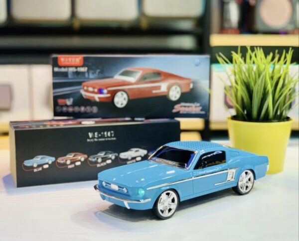 MUSTANG GT vezeték nélküli hangszóró klasszikus autós formájú Bluetooth Micro SD USB FM kihangosító TWS LED fényű hordozható hangszóró WS1967 - Image 8