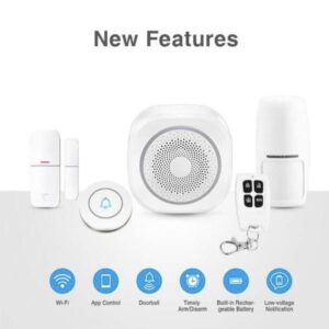 JG-H3 Smart Security wifis otthoni riasztórendszer szett távirányítóval okostelefonról is vezérelhető
