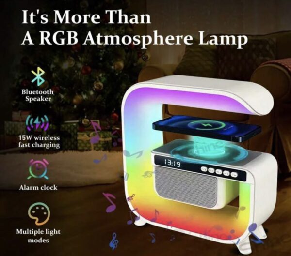 G3 Okos RGB Led ébresztőóra vezeték nélküli töltő bluetooth zenelejátszó - Image 3