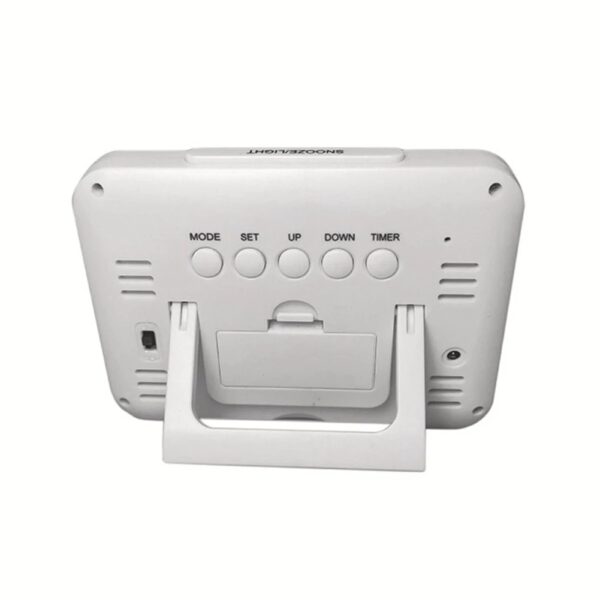 LCD kijelzős LED digitális ébresztő óra 7002WJ-2 fehér - Image 3