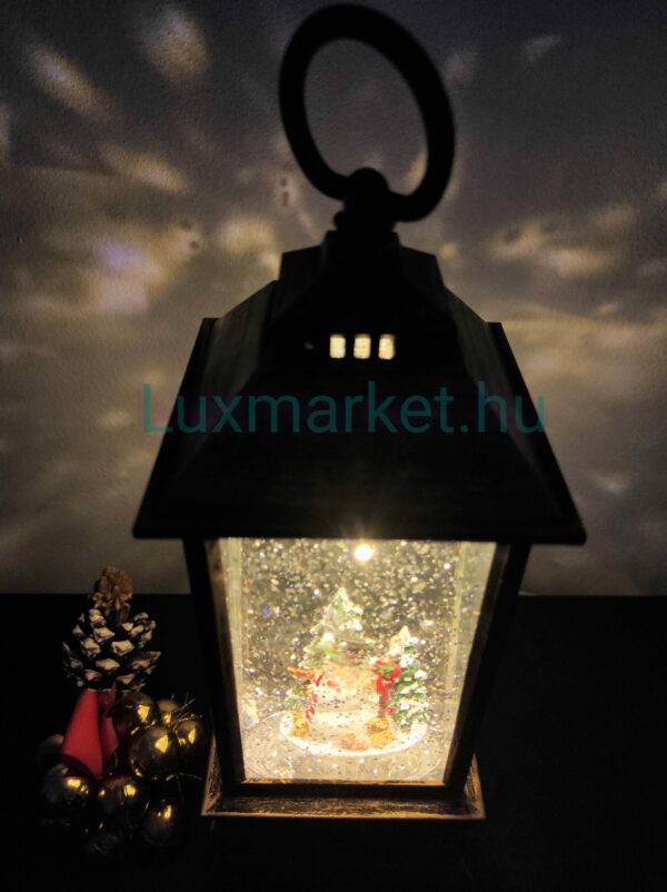 Karácsonyi LED lámpás zenél világít hóesést imitál 23 cm hóember motívummal - Image 8