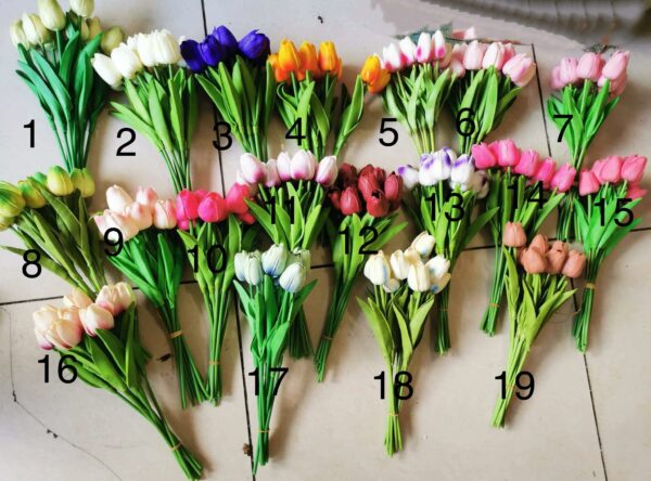 Élethű gumi tulipán tavaszi művirág dekoráció csodaszép színekben - Image 2