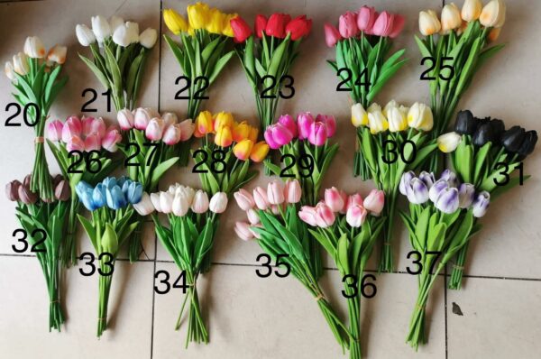 Élethű gumi tulipán tavaszi művirág dekoráció csodaszép színekben - Image 3