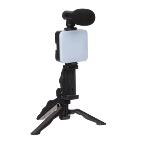 Vlogging készlet videózáshoz állvánnyal mikrofonnal LED panellel - Image 2