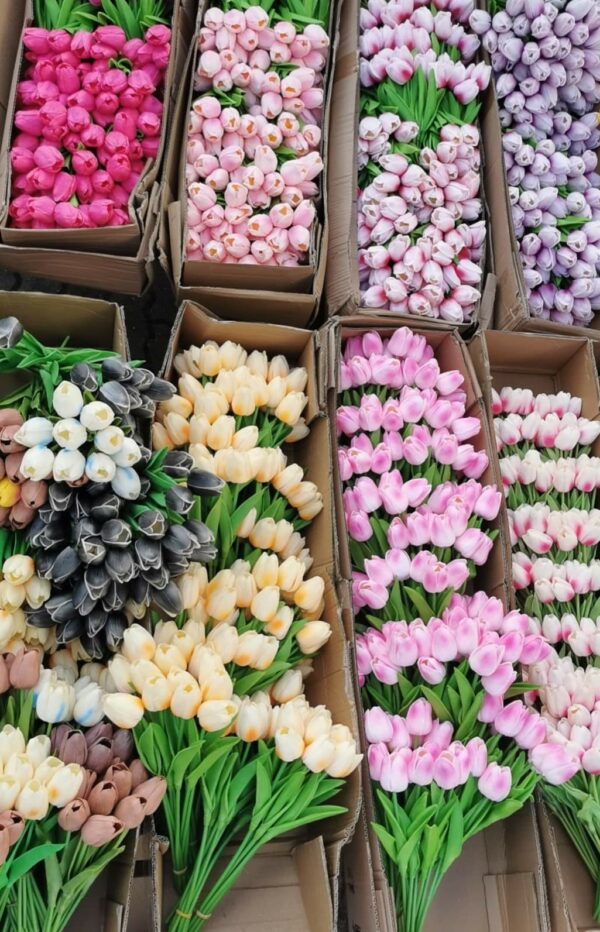 Élethű gumi tulipán tavaszi művirág dekoráció csodaszép színekben - Image 4