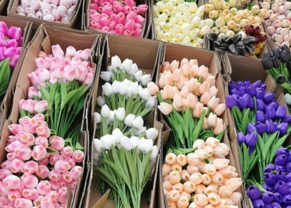 Élethű gumi tulipán tavaszi művirág dekoráció csodaszép színekben - Image 5