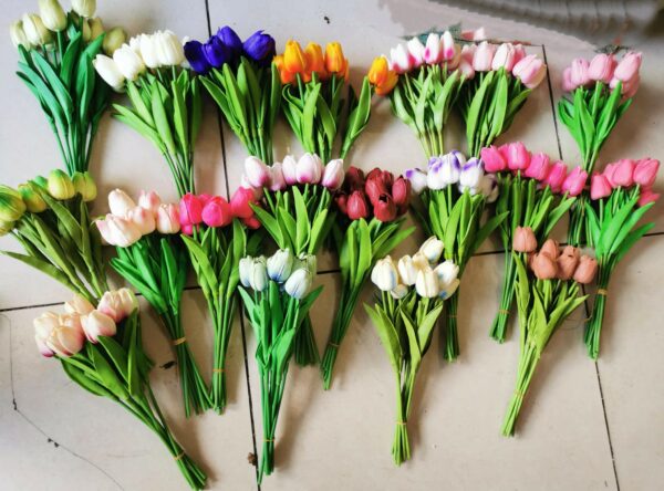 Élethű gumi tulipán tavaszi művirág dekoráció csodaszép színekben - Image 7