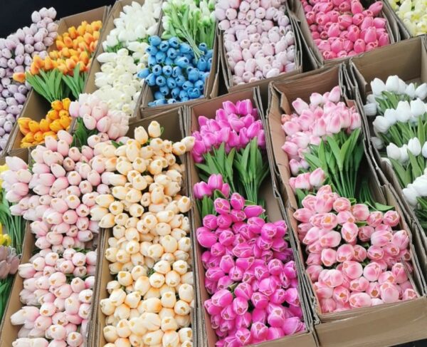 Élethű gumi tulipán tavaszi művirág dekoráció csodaszép színekben - Image 6