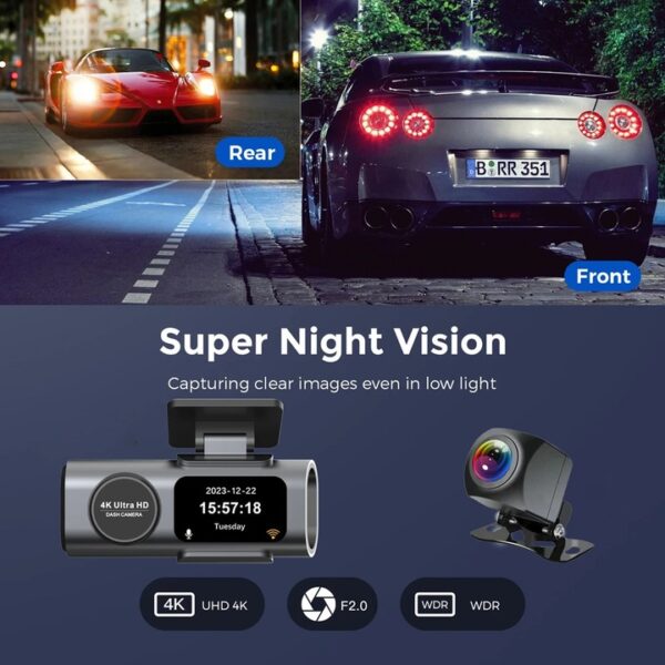 Ultrakompakt autós műszerfali kamera 4K UHD intelligens WiFi - Image 2