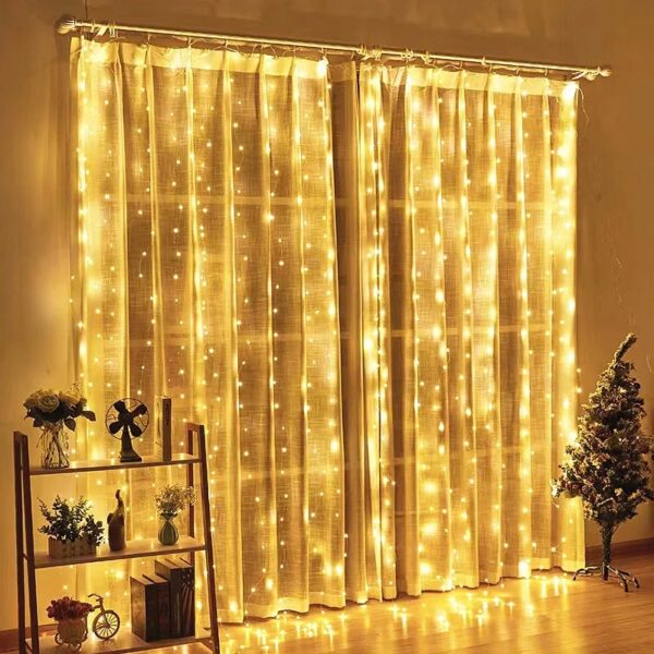 Karácsonyi LED fényfüggöny melegfehér 2x2 m